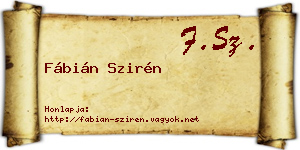 Fábián Szirén névjegykártya
